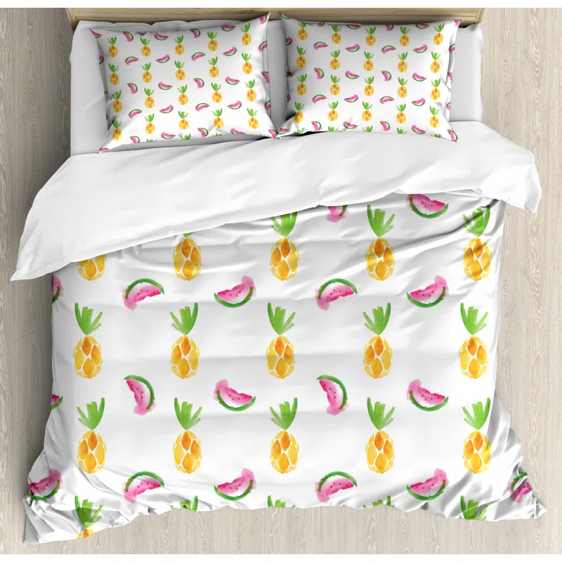 Pineapple Coastal Duvet Cover Set