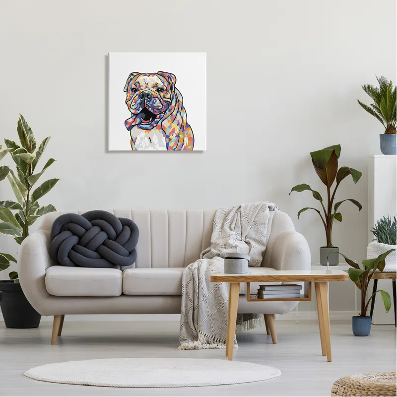 Stupell Industries " Modern Happy Bulldog " by Masey St. Studios