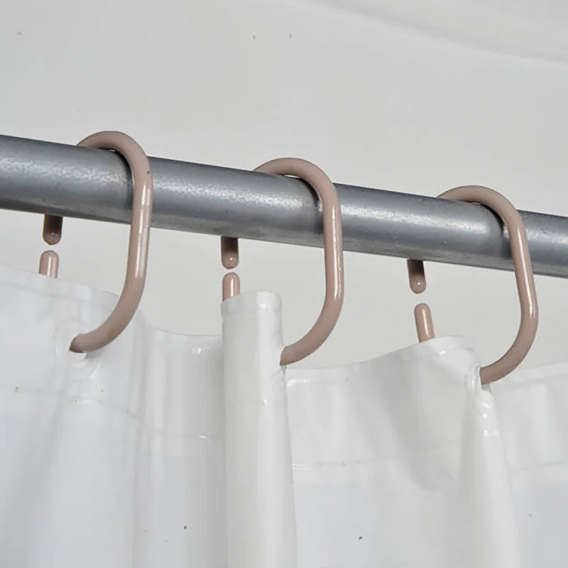Evideco Solid Plastic Shower Curtain Hooks Rings (Set of 12)