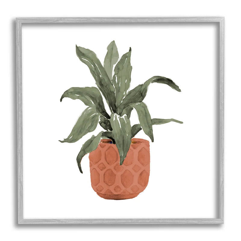 Stupell Industries " Simple House Plant Green Leaves Terracotta Planter Painting " by Lanie Loreth