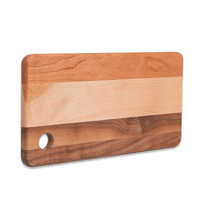 CONSDAN CONSDAN Mixed Hardwood Cutting Board, Food-Safe Kitchen Chopping Board for Meat, Vegetables, Fruits