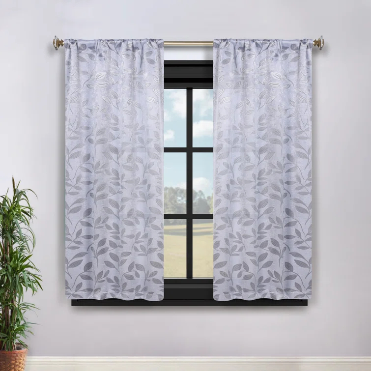 Superior Modern Bohemian Leaves Polyester Machine Washable Room Darkening Blackout Curtains by Superior & Reviews | Wayfair