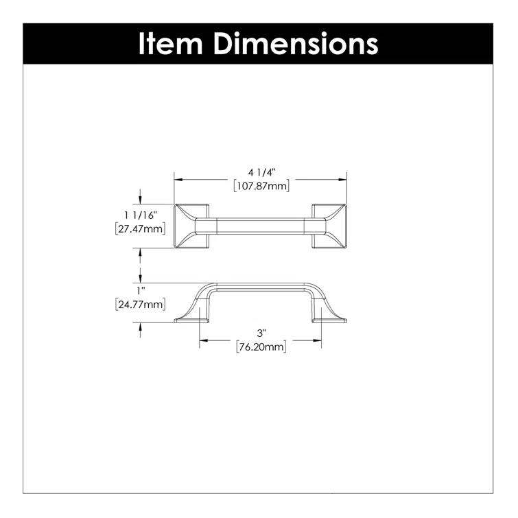 Hickory Hardware Forge Collection Handle Pull - 3" Center to Center Cabinet Pull Vintage Bronze - Farmhouse Hardware for Drawers & Cabinets (Set of 10)