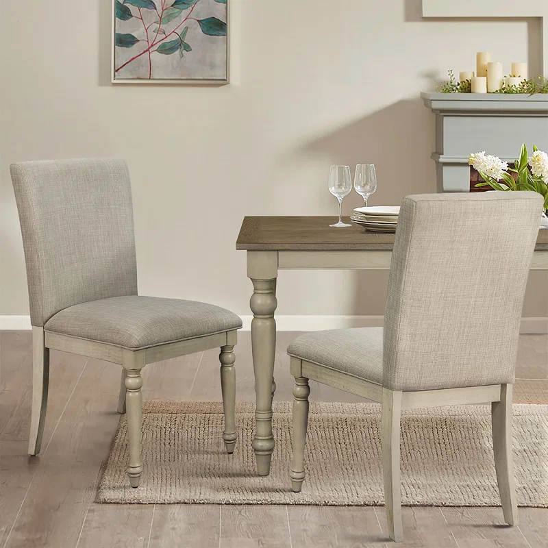 Martha Stewart Fiona Side Chair in Light Gray (Set of 2)