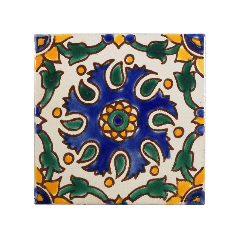 Casablanca Market Mediterranean 4'' x 4'' Hand Painted Ceramic Decorative Accent Tile