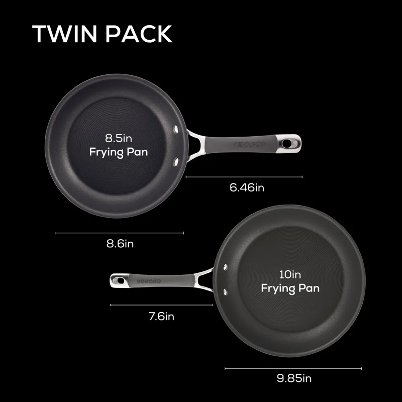 Circulon Circulon Radiance Hard Anodized Nonstick Frying Pans / Skillet Set, 8.5 Inch and 10 Inch