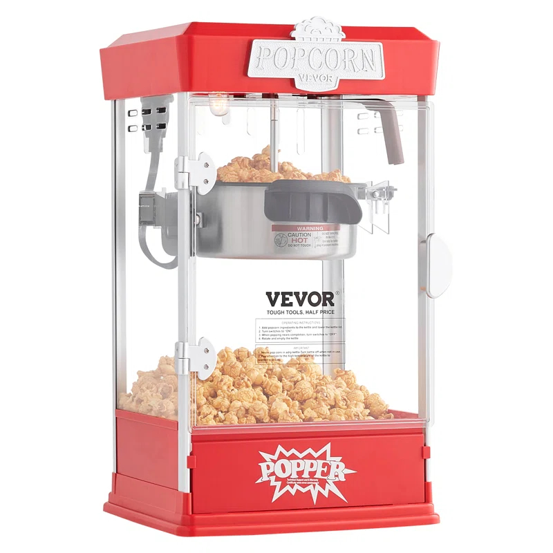 Stellweilan Tessberg Popcorn Popper Machine Tabletop Popcorn Maker 480W 4 Oz