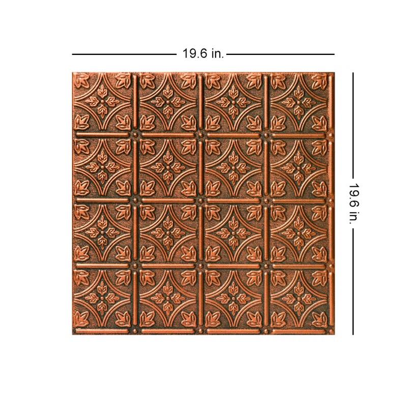 Emma's Flowers 1.64 ft. x 1.64 ft. Glue-Up Polystyrene Ceiling Tile (Set of 48)