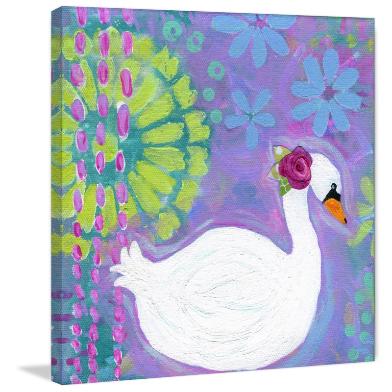 Marmont Hill 'Swan 2' by Jill Lambert Print on Wrapped Canvas