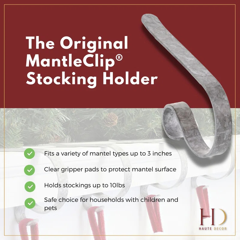 Haute Decor Galvanized Stocking Holder (Set of 2)