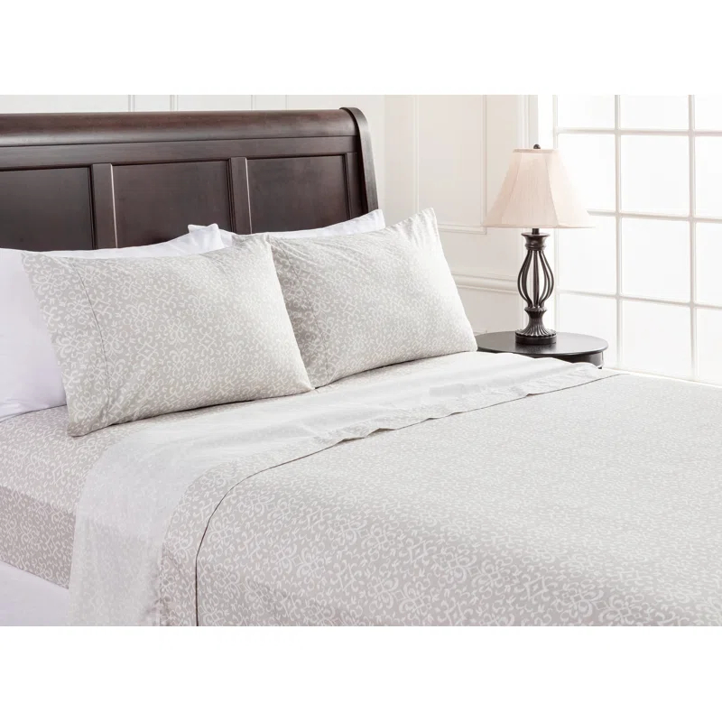 Chanasya Ultra Soft Floral Microfiber Percale Sheet Set