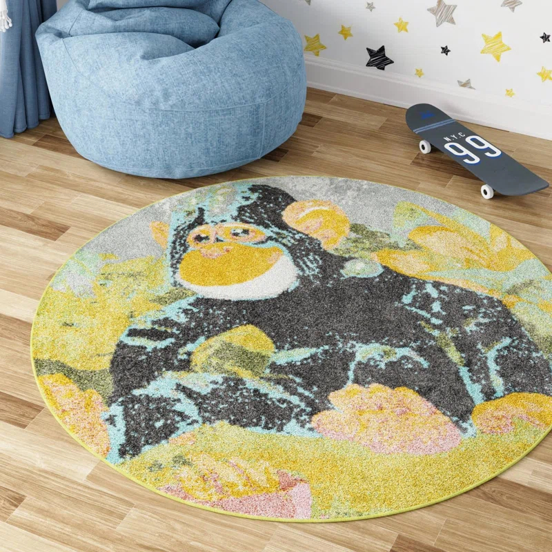 Unique Loom Unique Loom Gorilla Whimsy Kids Rug
