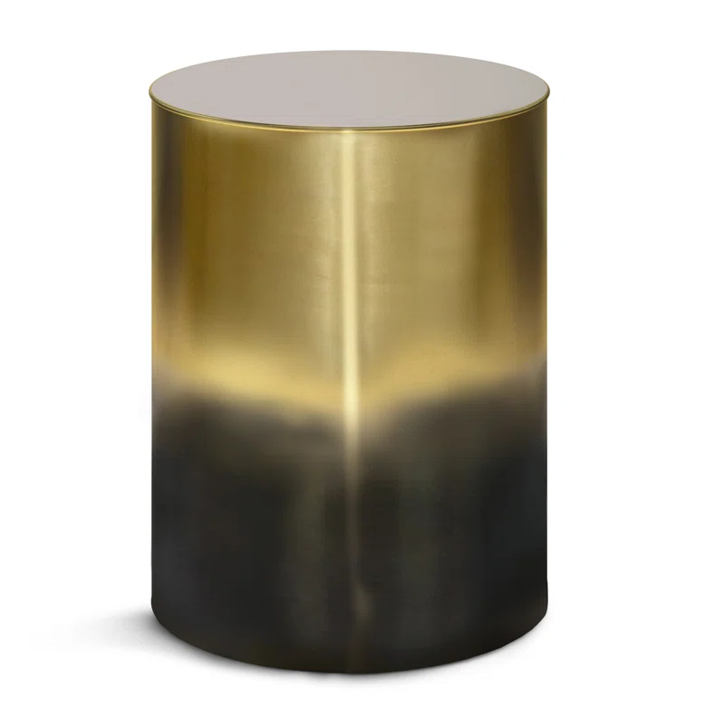 Simpli Home Curtis 16"W Metal Industrial End Table with Cylinder Design and Ombre Finish, Assembled