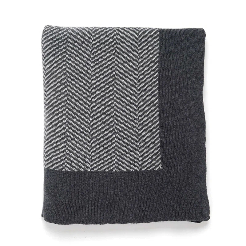 Darzzi Herringbone Knitted Throw Blanket