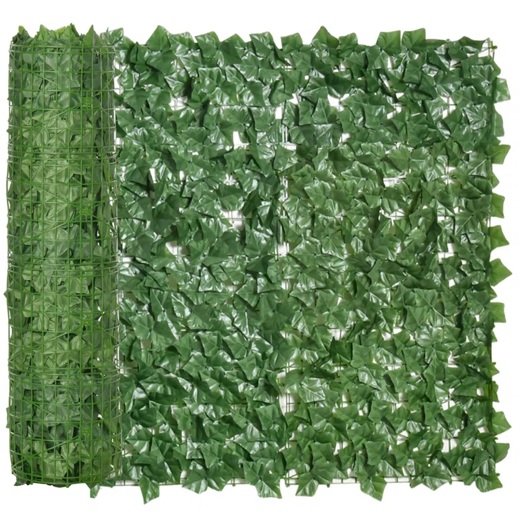 Outsunny 3 ft. H x 10 ft. W Artificial Faux Hedge Leaf Ivy Vine Mesh Privacy Screen