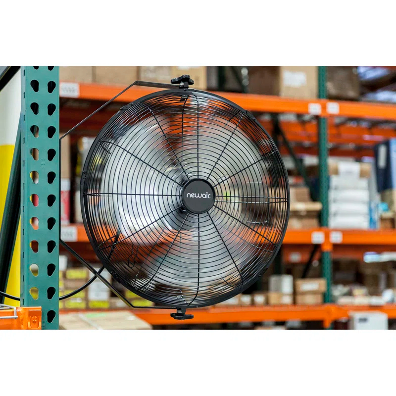 Newair Newair 18" High Velocity Wall Mount Fan, Heavy Duty Outdoor Fan, Adjustable Tilt and 3 Speeds up to 4012 CFM, Pull Chain Switch