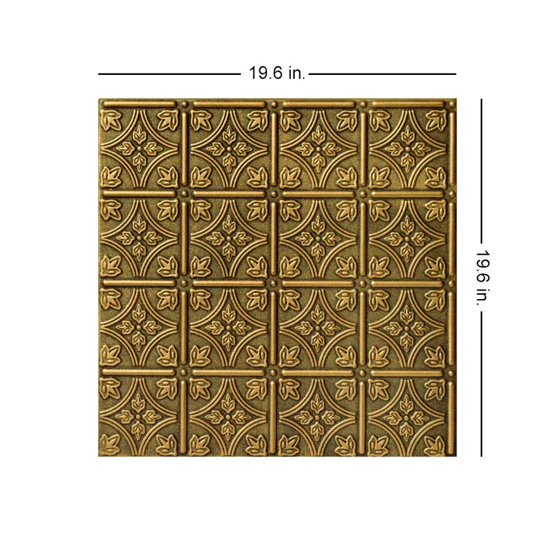 Emma's Flowers 1.64 ft. x 1.64 ft. Glue-Up Polystyrene Ceiling Tile (Set of 8)