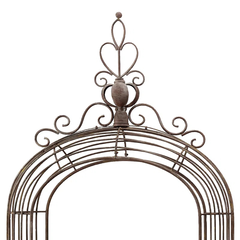 Ophelia & Co. Dex 56'' W x 16.5'' D Steel Arbor with Bench in Brown