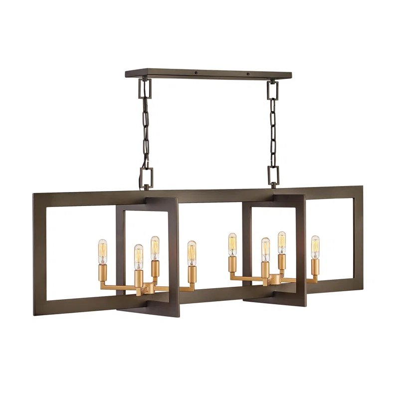 Hinkley Anders 8 - Light Candle Style Square / Rectangle Chandelier