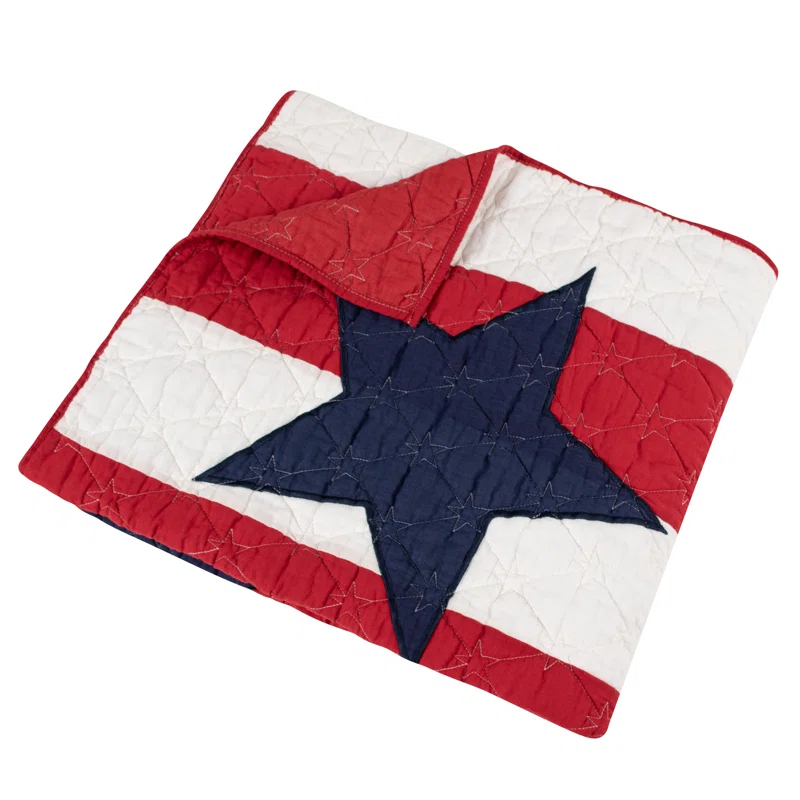 Greenland Home Fashions Heritage Star Stripe Cotton Throw