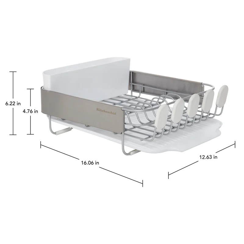 KitchenAid® KitchenAid® Compact Stainless Steel Dish Rack, 16.06-Inch