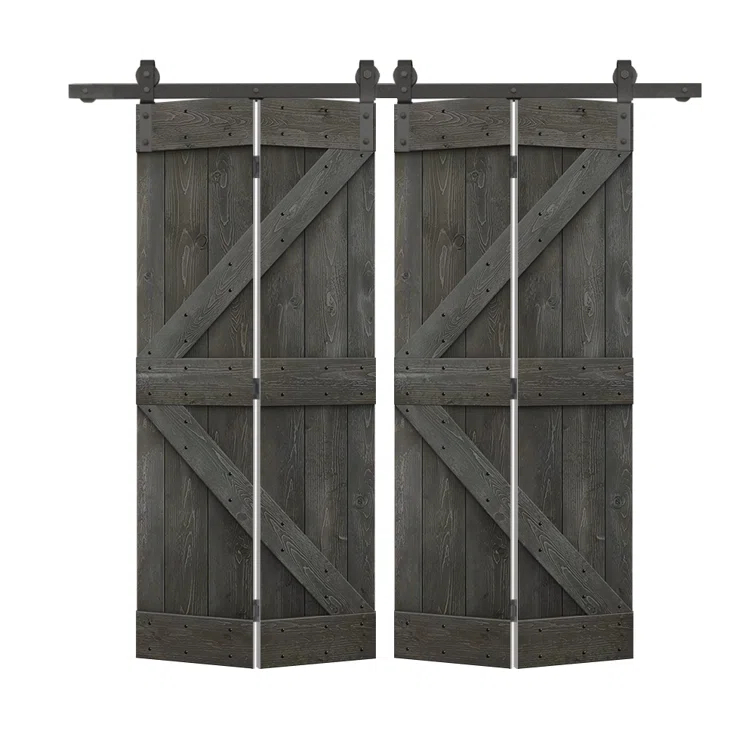 Calhome 84'' Solid Wood Barn Doors Painted without Installation Hardware Kit Barn Door