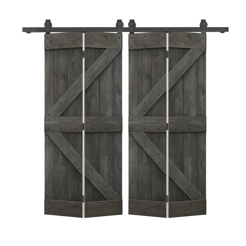 Calhome 84'' Solid Wood Barn Doors Painted without Installation Hardware Kit Barn Door