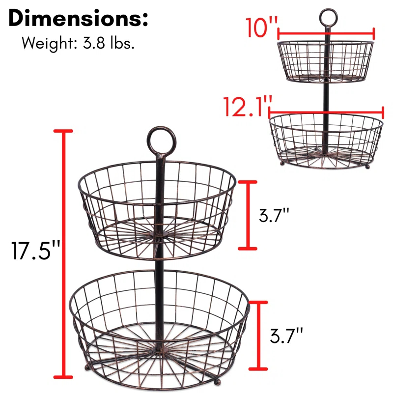 BirdRock Home Metal/Wire Basket