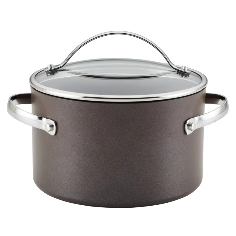Ayesha Curry Ayesha Curry Professional Hard Anodized Collection Nonstick Stockpot Saucepot with Lid, Charcoal