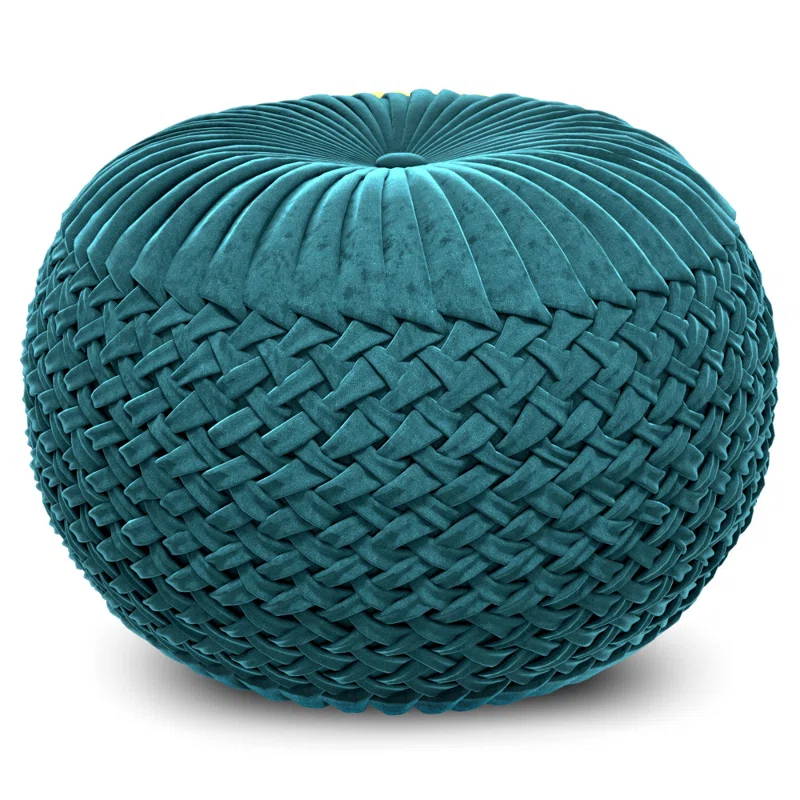 Simpli Home Grafton Velvet Pouf