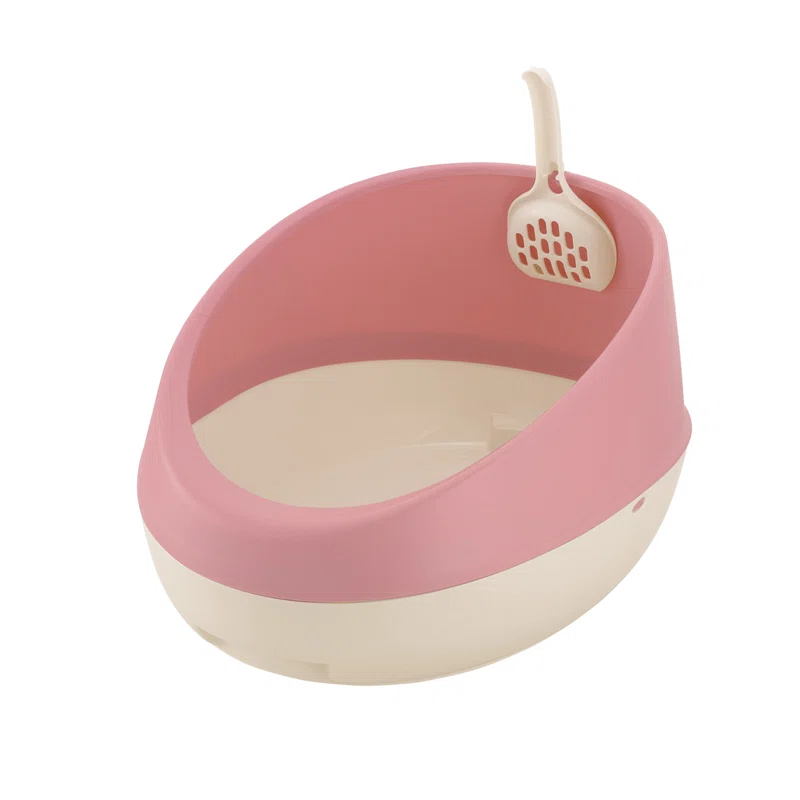 Plastic Rimmed Litter Box with Scoop