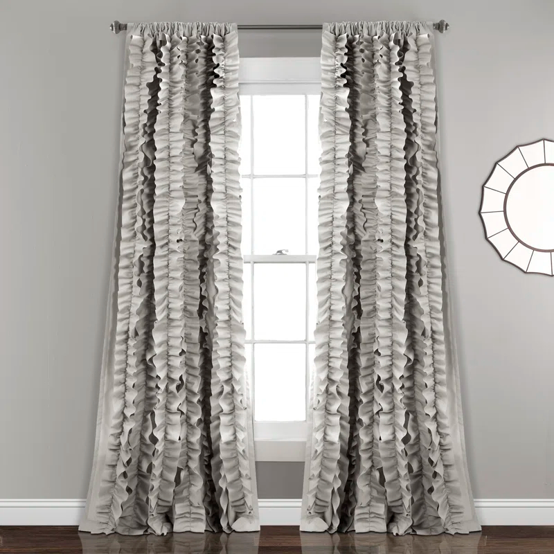 Lush Decor Belle Polyester Semi Sheer Curtain Single Panel