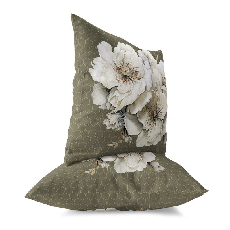 Amrita Sen Magnolia Majesty Floral Reversible Throw Pillow