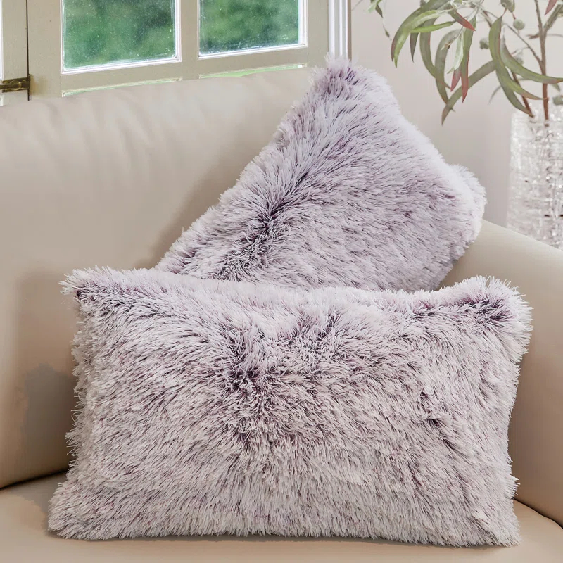 Cheer Collection Cheer Collection Faux Fur Throw Pillow (Set of 2)