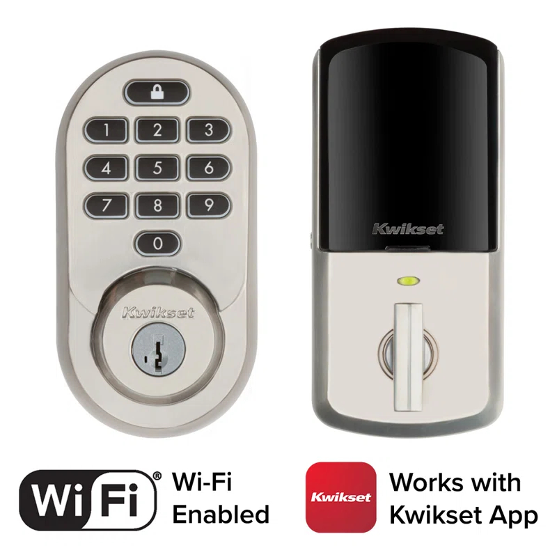 Kwikset 938WIFIKYPD15SMTTPRRCALFD Halo Wi-Fi Smart Lock Keypad Single Cylinder Deadbolt with Smartkey Security