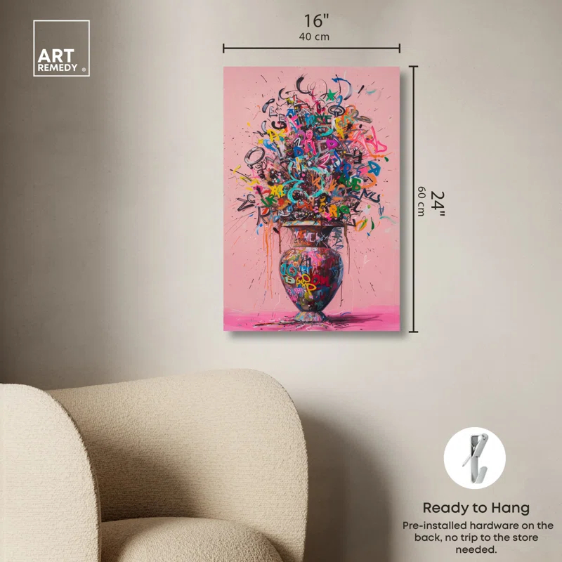 Art Remedy Graffiti Vase Canvas Graffiti Pop Art by Art Remedy