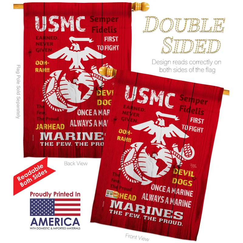 Breeze Decor Double Sided 40'' H x 28'' W Polyester Independence Day Flag Set