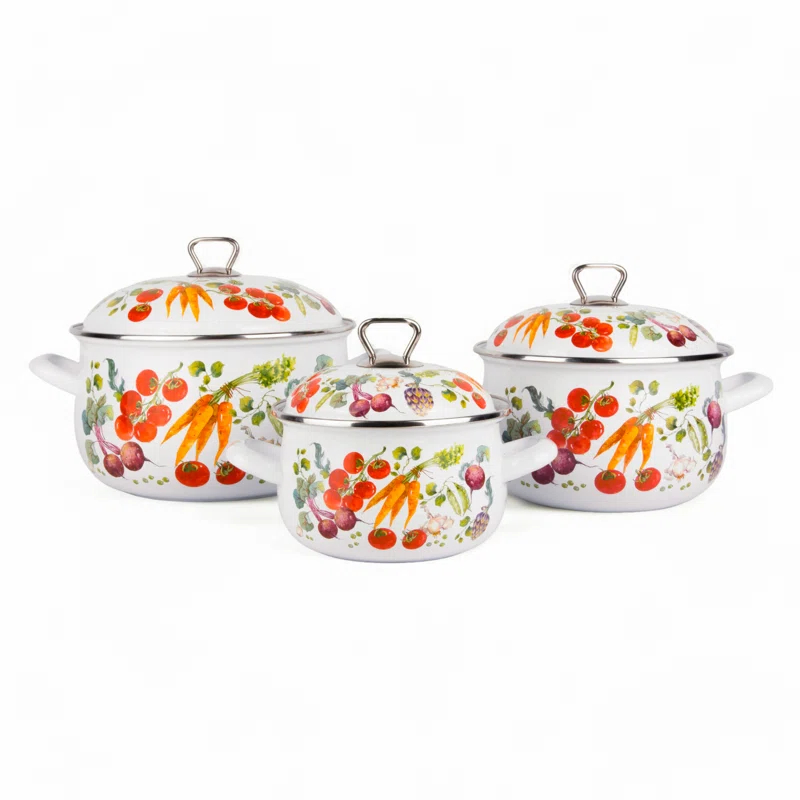 STP-Goods STP-Goods Italian Garden 2.2 Quarts Stock Pot, Soup Pot (Set of 3)