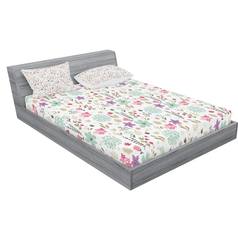Ambesonne Microfiber Floral Sheet Set