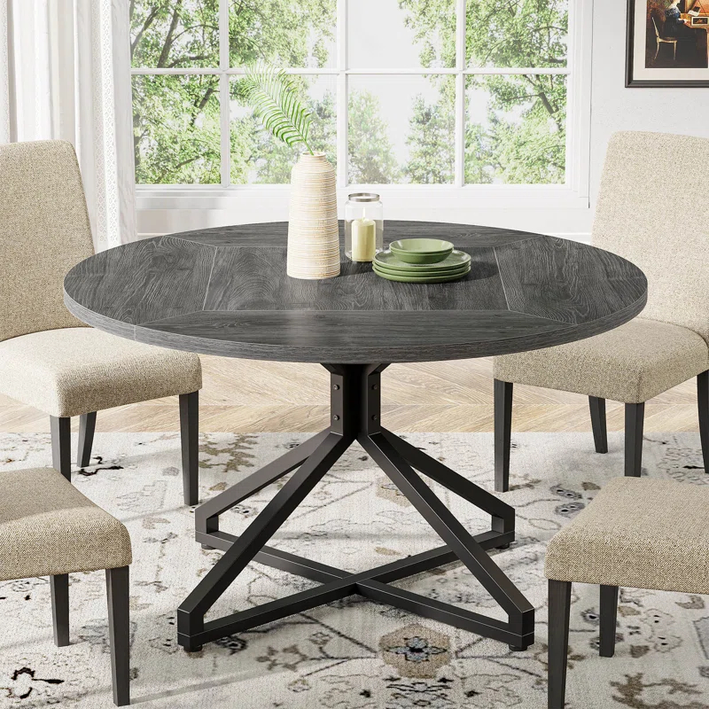 Millwood Pines 47 Inch Round Dining Table For 4-6 People