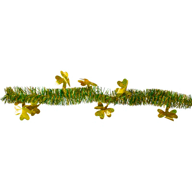 Northlight Seasonal 25' Green and Gold St. Patrick Day Irish Shamrock Garland - Unlit
