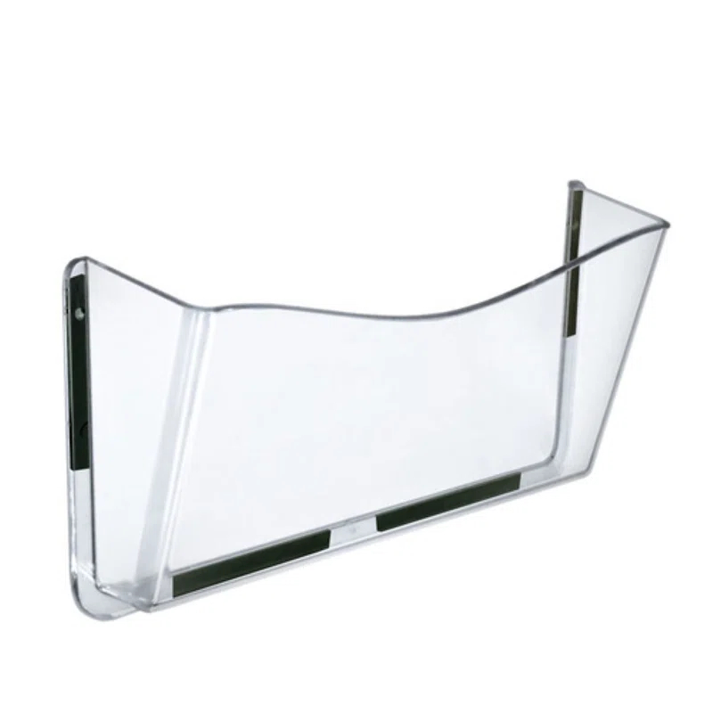 Azar Displays Clear Plastic Wall Mount File Holder with Magnets, 4-Pack (Set of 4)