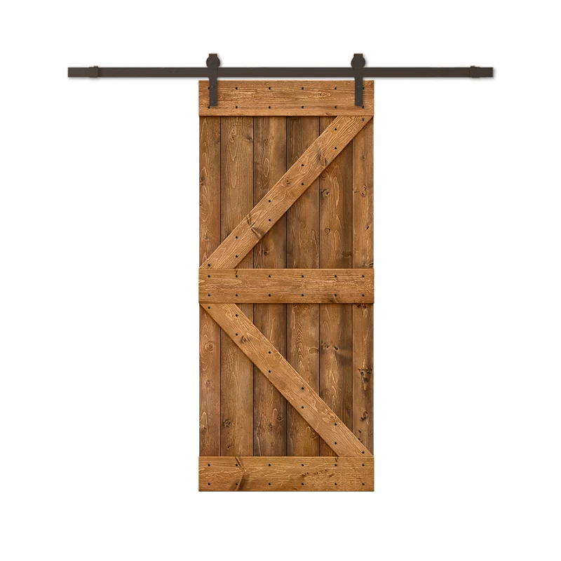 TMS 42'' x 84'' Solid Wood Paneled Painted with Installation Hardware Kit Barn Door