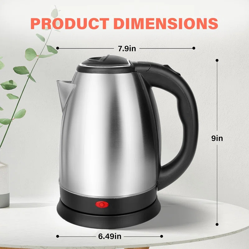 DOMUTRA Stainless Steel Electric Tea Kettle Electric Kettles For Boiling Water