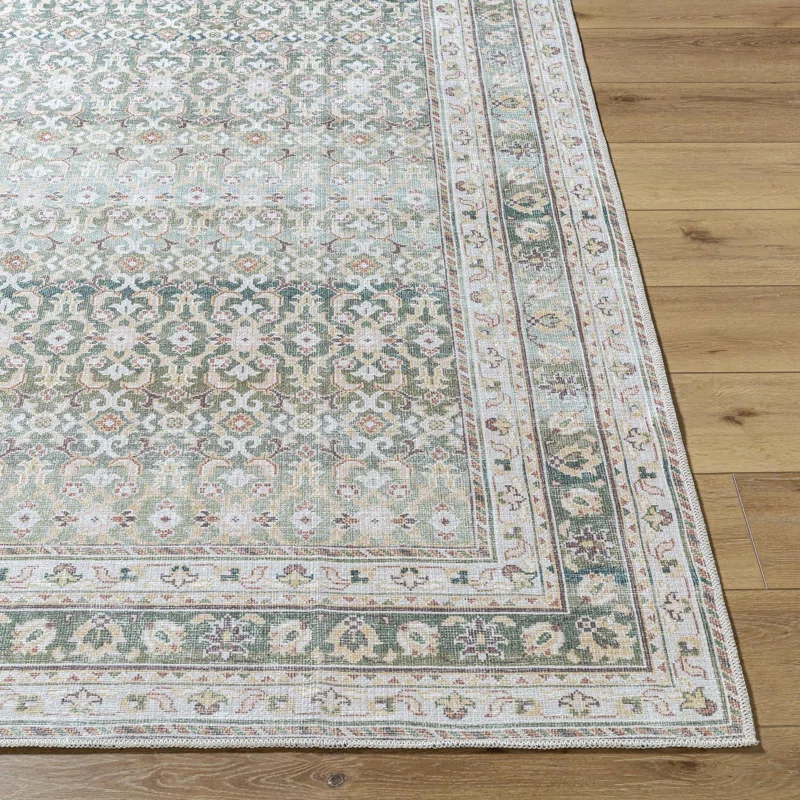 Our PNW Home x Livabliss Our PNW Home x Livabliss Machine Washable Oriental Boho Olive Area Rug