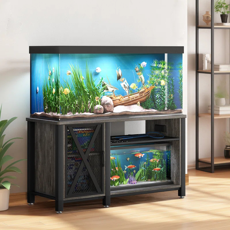 Archie & Oscar™ Chickerell 55-75 Gallon Rectangle Heavy Duty Metal Aquarium Stand with Power Outlets