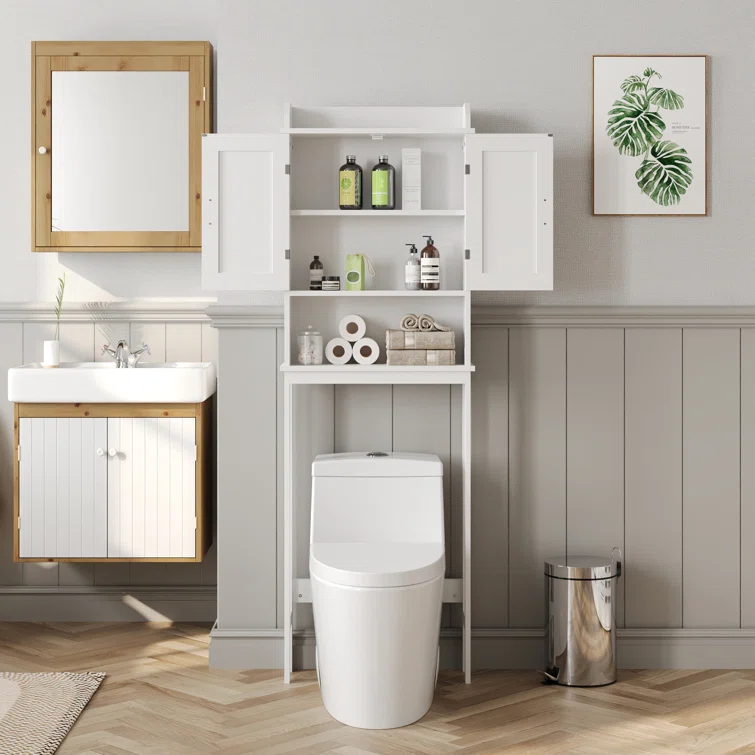 DeerValley Bathroom Freestanding Over the Toilet Storage Cabinet, White & Reviews | Wayfair