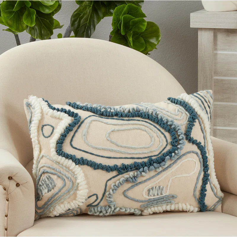 Saro Topography Cotton Pillow Cover