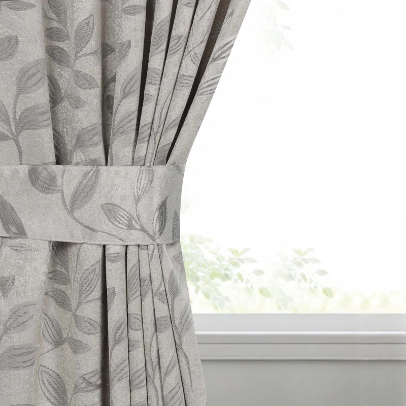 Superior Modern Bohemian Leaves Polyester Machine Washable Room Darkening Blackout Curtains by Superior (Set of 2)