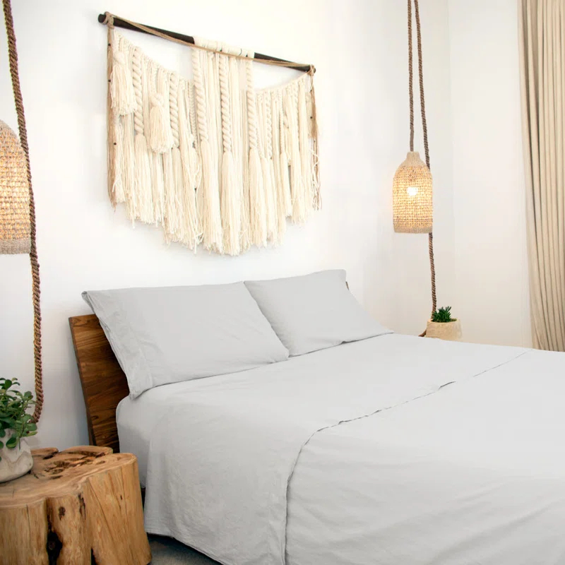 Jennifer Adams Home Relaxed Long-Staple Garment-Washed Cotton 4pc. Percale Sheet Set